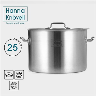 Кастрюля Hanna Knovell с крышкой, 25 л, d=36 см, h=24 см, толщина стенки 0.8 мм, нержавеющая сталь