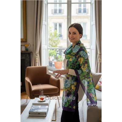 Шарф шифоновый с цветочным принтом Арт 0981/14