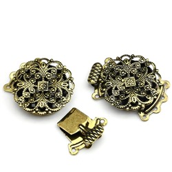 Замок раздвижной цв.латунь, длина 29мм.