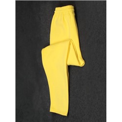 M045 YELLOW Брюки спортивные женские на флисе (100% хлопок) 7986