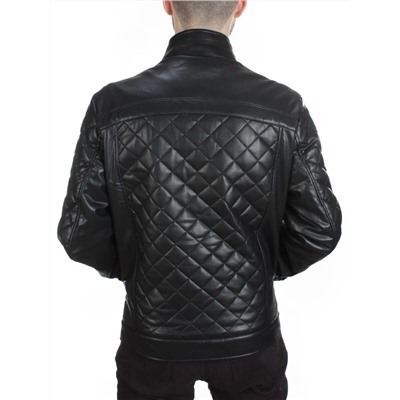 A198 BLACK Куртка из эко-кожи мужская (50 гр. синтепон)