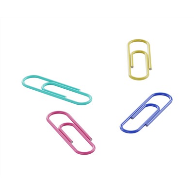 Скрепки 28мм, Berlingo, 100шт., цветные, ПВХ упак., европодвес, ассорти пастель