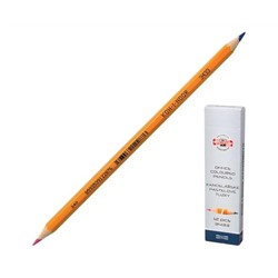 Карандаш двухцветный Koh-I-Noor, синий-красный, желтый корпус