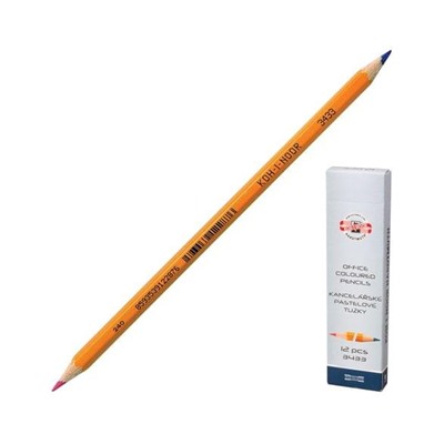 Карандаш двухцветный Koh-I-Noor, синий-красный, желтый корпус