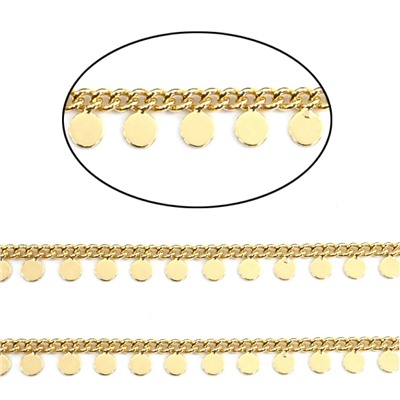 Цепочка для украшений "бахрома", звено 2,5*2,5мм, круг 4мм, цв.золотистый, 50см