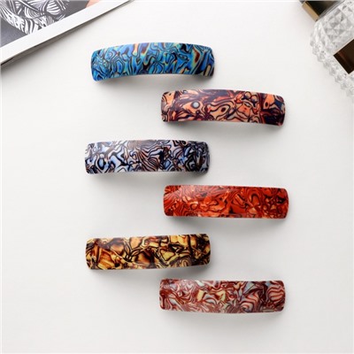 Заколка - автомат для волос «Сильва», янтарный принт, 9 см, МИКС