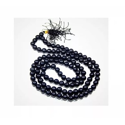 Чётки из Чёрного Турмалина: защита от зла (108 шариков), Natural Black Tourmaline Mala, произв. Kalyan Puja