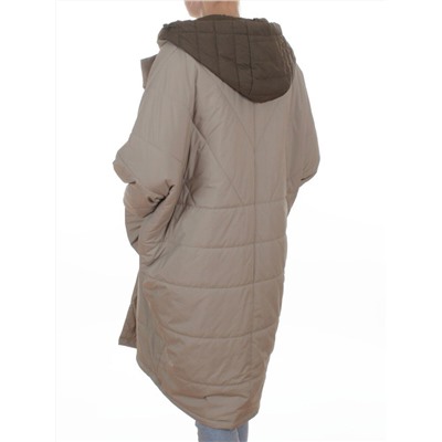 8030 DK. BEIGE Куртка демисезонная женская (100 гр. холлофайбер)
