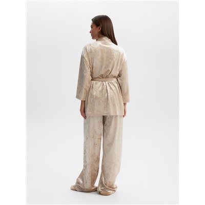Комплект женский (жакет, брюки) KAFTAN Velvet р. 48-50, бежевый