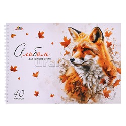 Альбом для рисования 40л. "Лиса" на гребне