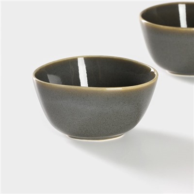 Набор салатников фарфоровых Magistro Fog, 2 предмета: 340 мл, серый