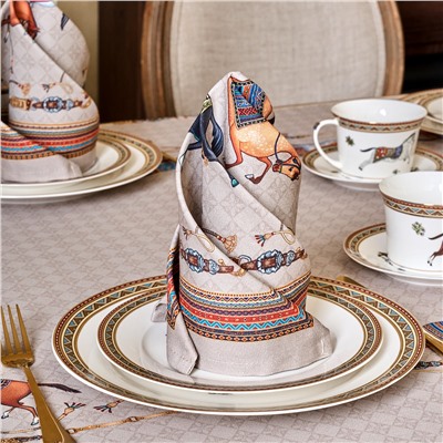 НАБОР САЛФЕТОК  2 ШТ "PASSAGE",40Х40СМ, 100% ХЛОПОК, КАПУЧИНО,ТВИЛ