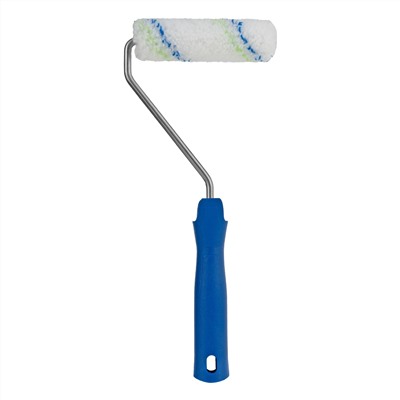 Мини-валик в сборе "Водные краски", 110 мм, ворс 12 мм, D 16 мм, D ручки 6 мм, полиэстер Сибртех