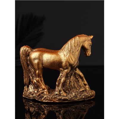 Фигурка гипс «Конь Граф», 11×13×5 см, бронза