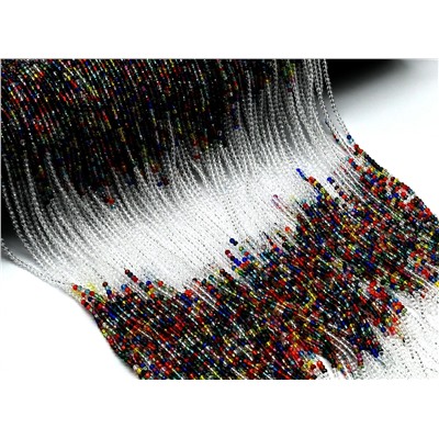 Бусины из шпинели шарик гр.2мм цв.хрусталь, ассорти, 37см, 197 бусин