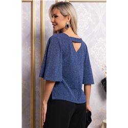 Блуза праздничная Ты ослепляешь! (темно-синяя) Б14844-8М