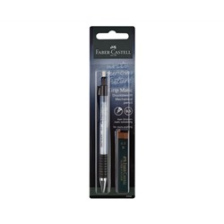 Карандаш механический Faber-Castell "Grip Matic"+грифели, 0,5мм, небесный, блистер