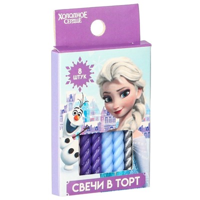 Набор свечей для торта «С Днем Рождения», 8 штук, Холодное сердце