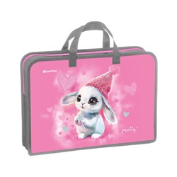 Папка с ручками 1 отделение, А4 Berlingo "Dreamy Bunny", 340*245*75мм, пластик, на молнии