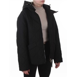8061 BLACK Куртка стеганная демисезонная женская (100 гр. холлофайбер)