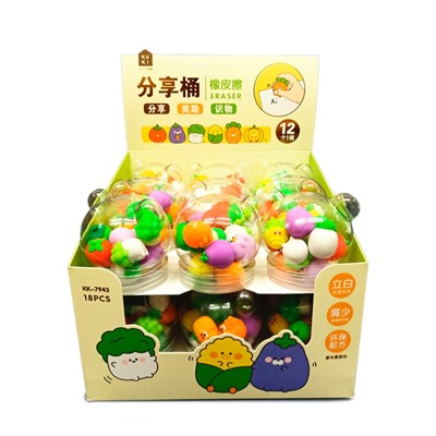 Набор ластиков "Vegetables", шоу-бокс 18 шт.