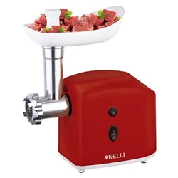 Мясорубка Kelli KL-5003 красная Мощность 2400Вт 2 скоростных режима Насадки 7/5/3 мм(4)