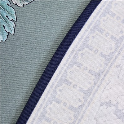 СКАТЕРТЬ КРУГЛАЯ "ЛИСТЬЯ МОРРИСА"190 СМ ,100% ХЛОПОК ,СИНИЙ, ТВИЛ, ПРОПИТКА