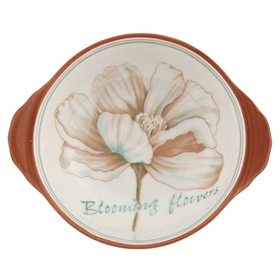"Блуминг флауэрс (Blooming flowers)" Салатник фарфоровый 200мл, 12,5х10,2х4,2см, с ручками, с деколью, отводка (Китай)