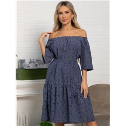 Платье с поясом Дафна (синее) П15523-8М