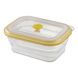 Контейнер для переноски и хранения силиконовый прямоугольный складной Silikobox, 600 мл, желтый