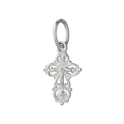 Крест из серебра литье белый