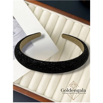 Ободок для волос со стразами объемный Арт ОБ6/006