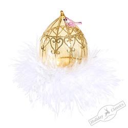 Клетка с райской птичкой (стекло) 11,5х11,5х11,5 см