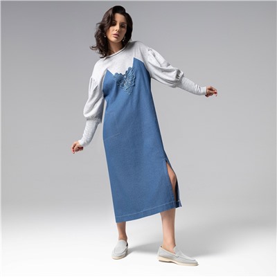 Платье из джинсы с вышивкой, Блеск будней