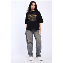 Футболка женская черная-99