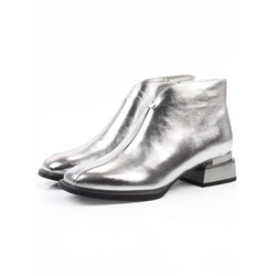 01-B50B-96C GREY/SILVER Ботинки демисезонные женские (натуральная кожа, байка)
