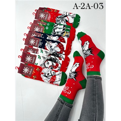 ❄️☃️🎄🧦НОВОГОДНИЕ женские носки 🧦 🎄☃️❄️ Размер 36-41 Хлопок 💥 В упаковке 10 пар, разные цвета Только упаковкой На фото все рисунки указаны
