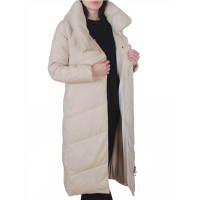 3067 BEIGE Пальто пуховое женское (утиный пух)