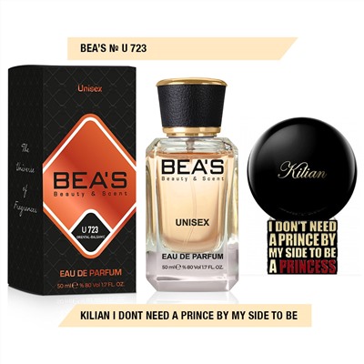 Beas U723 Kilian I Dont Need A Prince By My Side To Be edp 50 ml, Парфюм унисекс Beas U723 создан по мотивам аромата Kilian I Dont Need A Prince By My Side To Be
