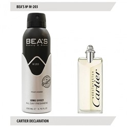 Дезодорант Beas M203 Cartier Declaration For Men deo 200 ml, Дезодорант мужской Beas M203 создан по мотивам аромата Cartier Declaration.