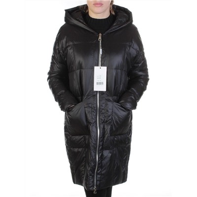 8808 BLACK Пальто женское демисезонное (100 гр. синтепон)