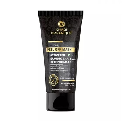 Отшелушивающая маска с Бамбуковым углем (100 г), Activated Bamboo Charcoal Peel off Mask, произв. Khadi Organique