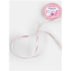 Лента атласная, с серебряным люрексом, 6 мм, 23±1 м, розовая №004