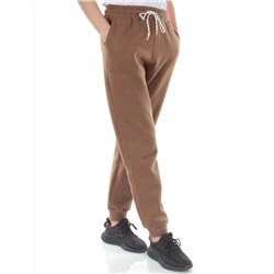 M053 BROWN Брюки спортивные утепленные женские (85% хлопок, 10% полиэстер, 5% спандекс)