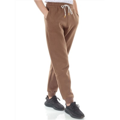 M053 BROWN Брюки спортивные утепленные женские (85% хлопок, 10% полиэстер, 5% спандекс)