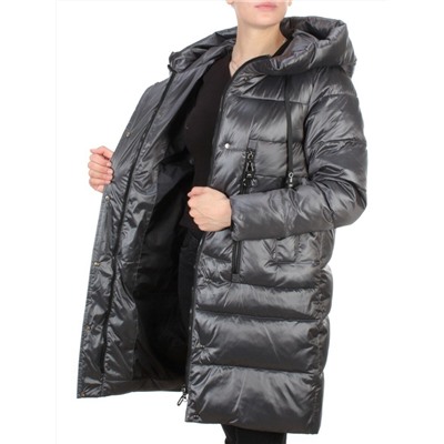 6809 DARK GREY Пальто зимнее женское KARERSITER (200 гр. холлофайбер)