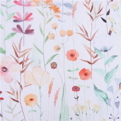 Постельное бельё Этель евро Wildflowers, 200х217см, 220х240см, 50х70см-2 шт, поплин, 125 г/м2