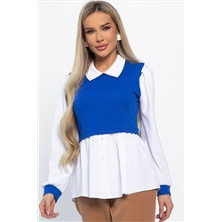 Блуза Жозетта (василько-белая) Б14840-3М
