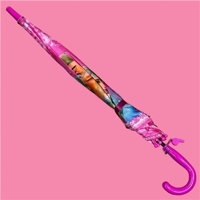 Зонт-трость для девочки с мультгероями полуавтомат Арт 1001/2