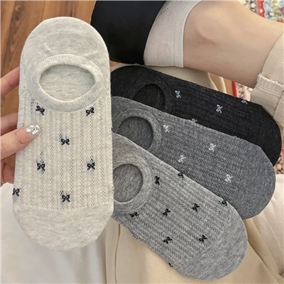 Cotton breathable summer thin non-slip socks with bow